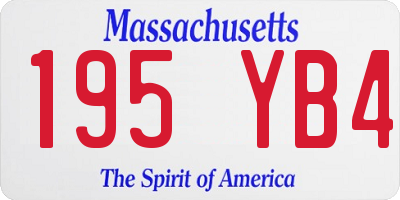 MA license plate 195YB4