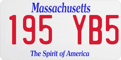 MA license plate 195YB5
