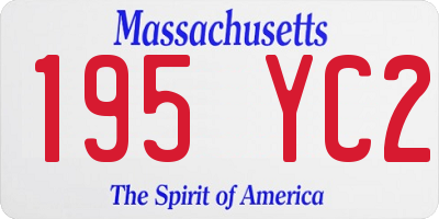 MA license plate 195YC2