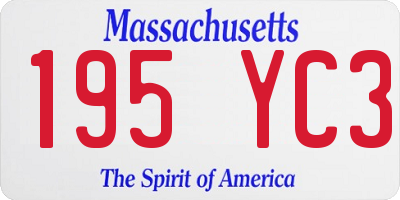 MA license plate 195YC3