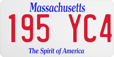 MA license plate 195YC4