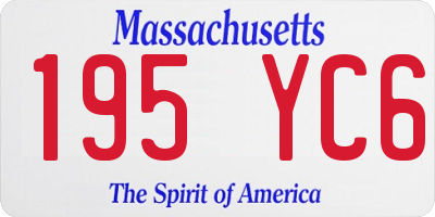 MA license plate 195YC6