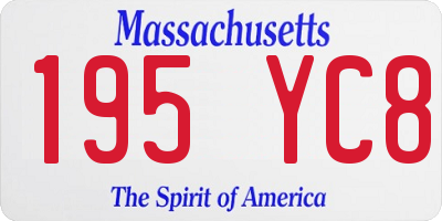 MA license plate 195YC8