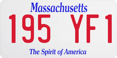 MA license plate 195YF1