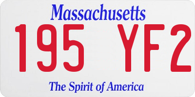 MA license plate 195YF2