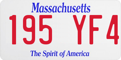 MA license plate 195YF4