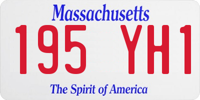 MA license plate 195YH1