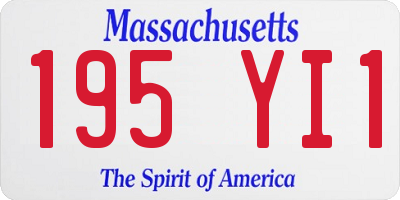 MA license plate 195YI1