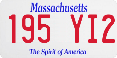 MA license plate 195YI2