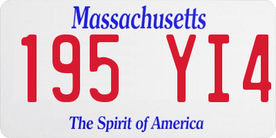 MA license plate 195YI4