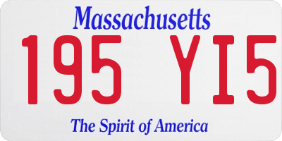MA license plate 195YI5