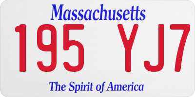 MA license plate 195YJ7