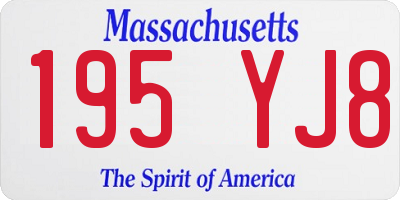MA license plate 195YJ8