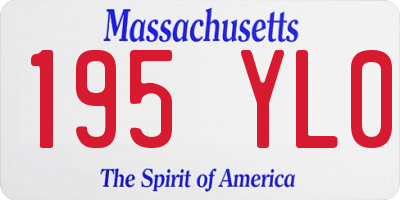 MA license plate 195YL0