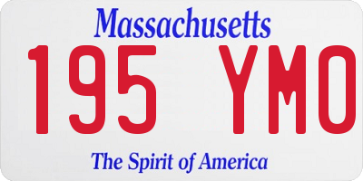 MA license plate 195YM0