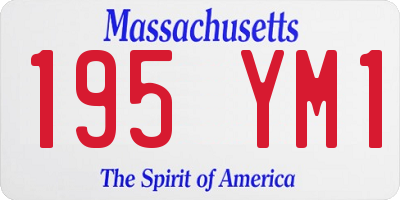 MA license plate 195YM1