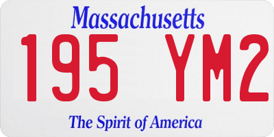 MA license plate 195YM2