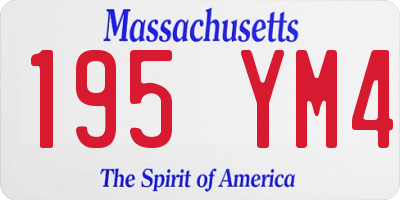 MA license plate 195YM4