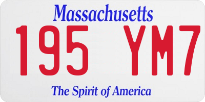 MA license plate 195YM7