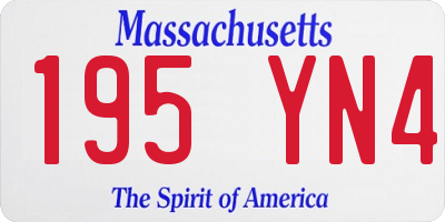 MA license plate 195YN4