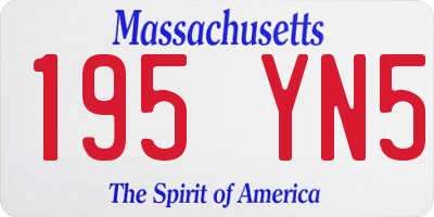 MA license plate 195YN5