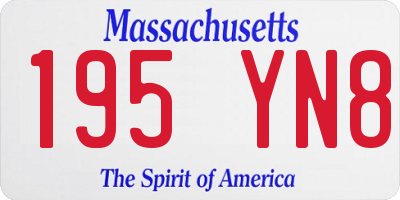 MA license plate 195YN8