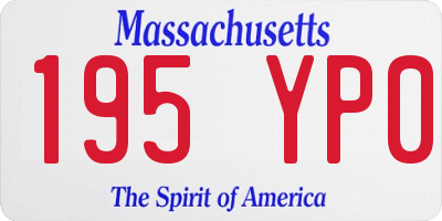 MA license plate 195YP0