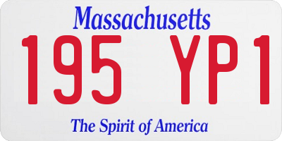 MA license plate 195YP1
