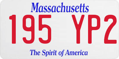 MA license plate 195YP2