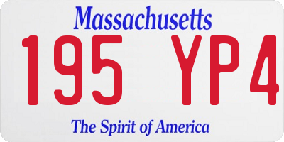 MA license plate 195YP4