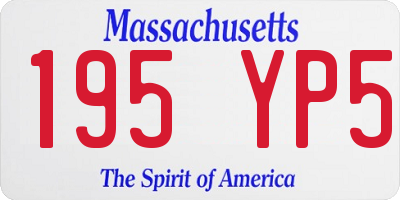 MA license plate 195YP5
