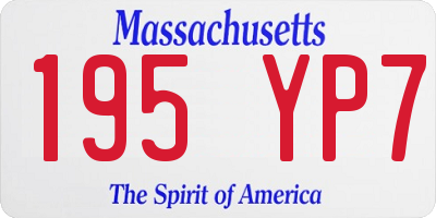 MA license plate 195YP7