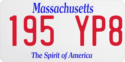 MA license plate 195YP8