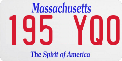 MA license plate 195YQ0