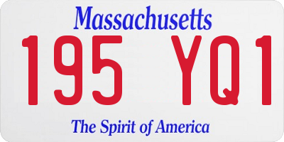 MA license plate 195YQ1