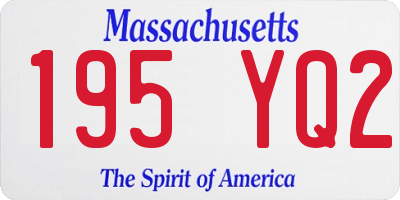 MA license plate 195YQ2