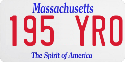 MA license plate 195YR0