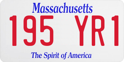 MA license plate 195YR1
