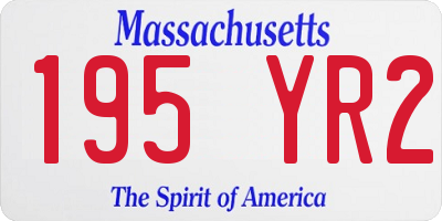 MA license plate 195YR2