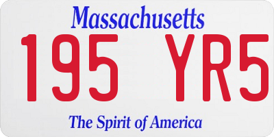 MA license plate 195YR5