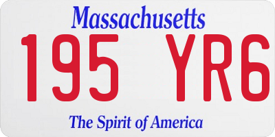 MA license plate 195YR6