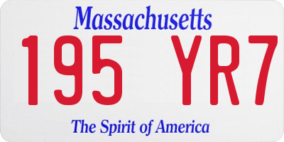 MA license plate 195YR7