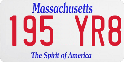 MA license plate 195YR8
