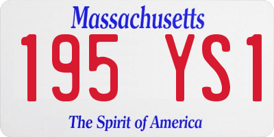 MA license plate 195YS1