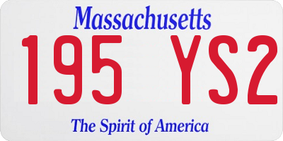 MA license plate 195YS2