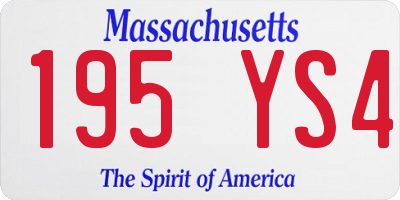 MA license plate 195YS4