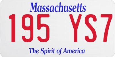 MA license plate 195YS7