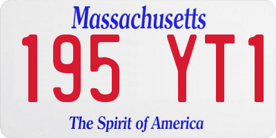 MA license plate 195YT1