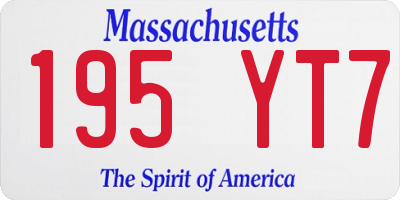 MA license plate 195YT7