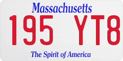 MA license plate 195YT8